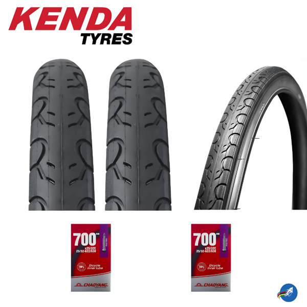 Combo De Ruta 2 Cauchos Kenda Kwest 700x25c + 2 Tripas
