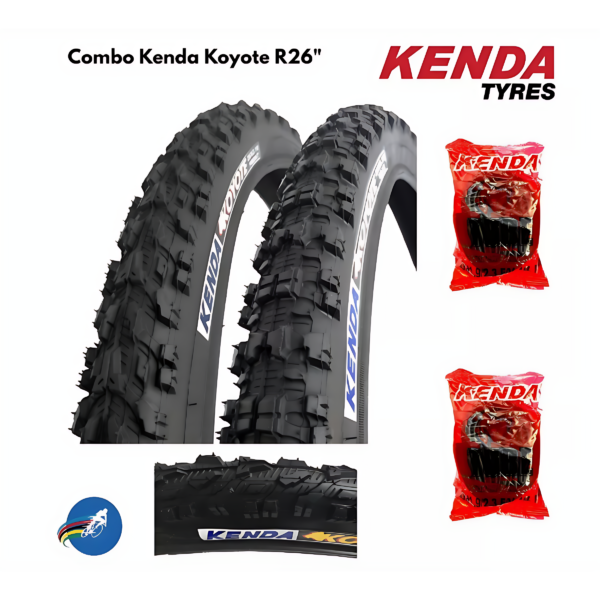 Combo Mtb Rin26X1.95 - Oferta 2 Cauchos + 2 Tripas - Kenda Koyote