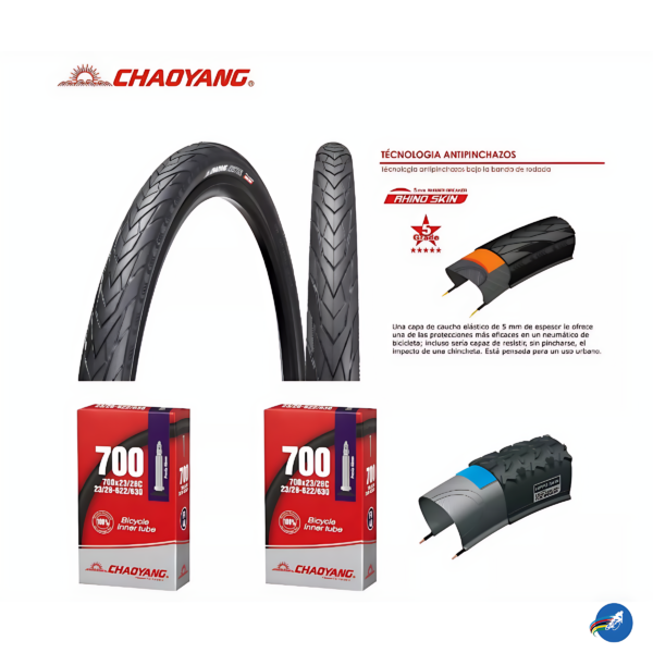 Combo Cauchos Chaoyang Kestrel 700x32 + 2 Tripas Chaoyang