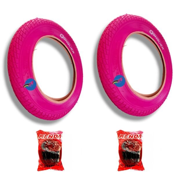 Combo Mtb Rin20" - Oferta 2 Cauchos Rosados + 2 Tripas Kenda