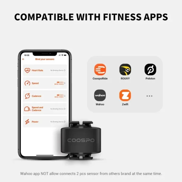 Sensor de velocidad y cadencia para bicicleta COOSPO BK9 con Bluetooth 5.0 y ANT, IP67 - Image 3