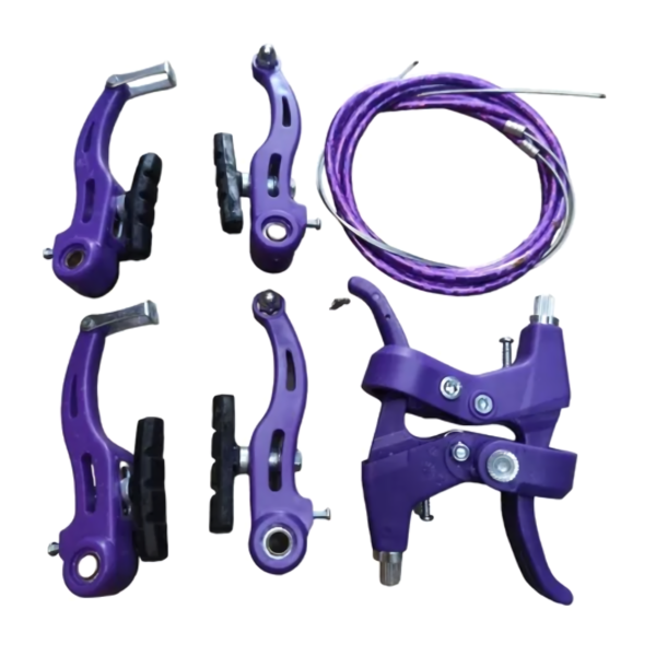 KIT DE FRENOS V-BRAKE DE RESINA ROSADO - MORADO - Image 2