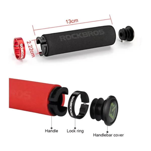 Puños Para Bicicleta Rockbros Grips Colores Con Anillo - Image 3